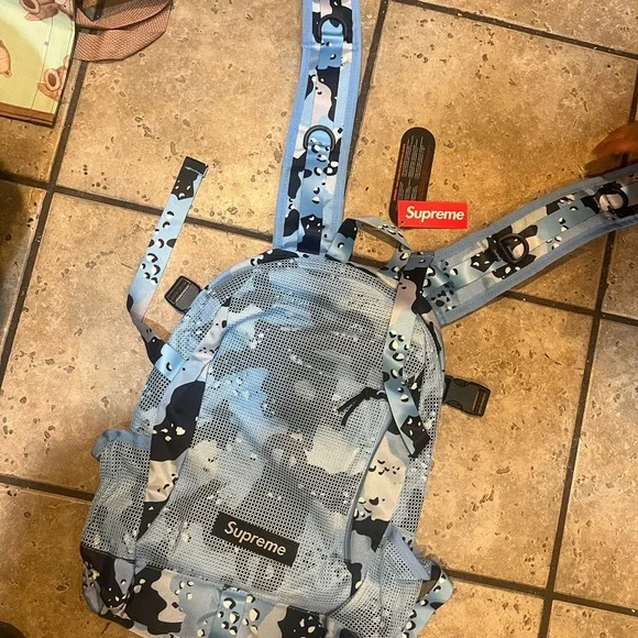 Supreme SS20 Backpack Condura Camo Mint Blue Clip On Tactical Bag Zipper Mesh - Picture 3 of 4